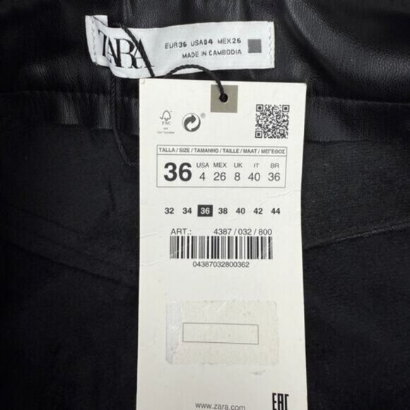 Zara Mom Faux Leather Pants In Black Womens Size 4 - Picture 5 of 6